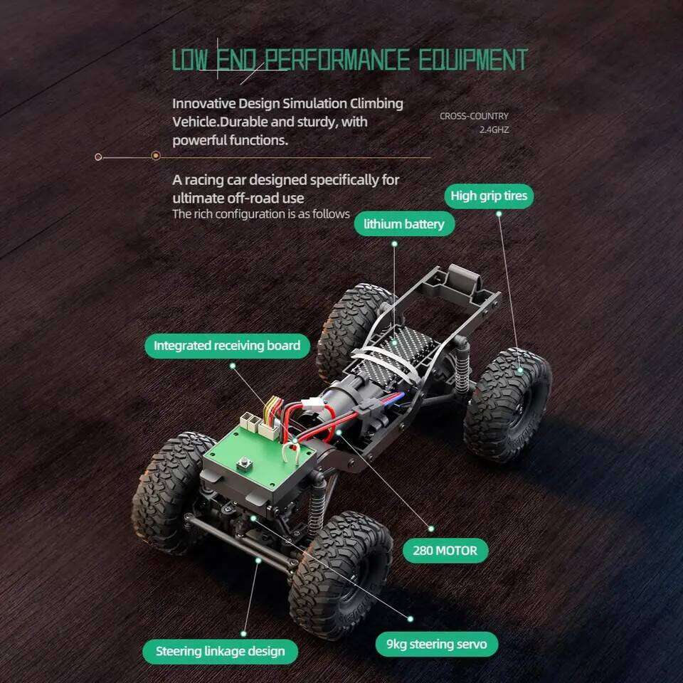 1:16 HBToys Car with Realistic LED Roof Light RC Crawler Vehicle R1611 4x4 Off-Road Full Functionality Alloy Drive Shaft 26H0330