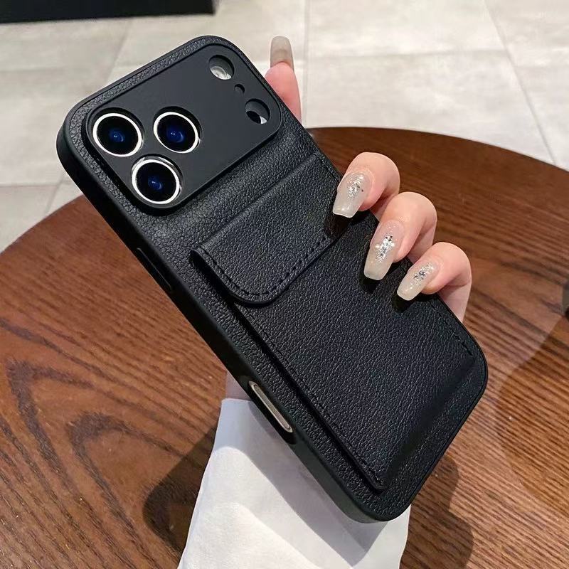 Lychee pattern card insert pocket holder card bag is suitable for iPhone new Apple mobile phone case