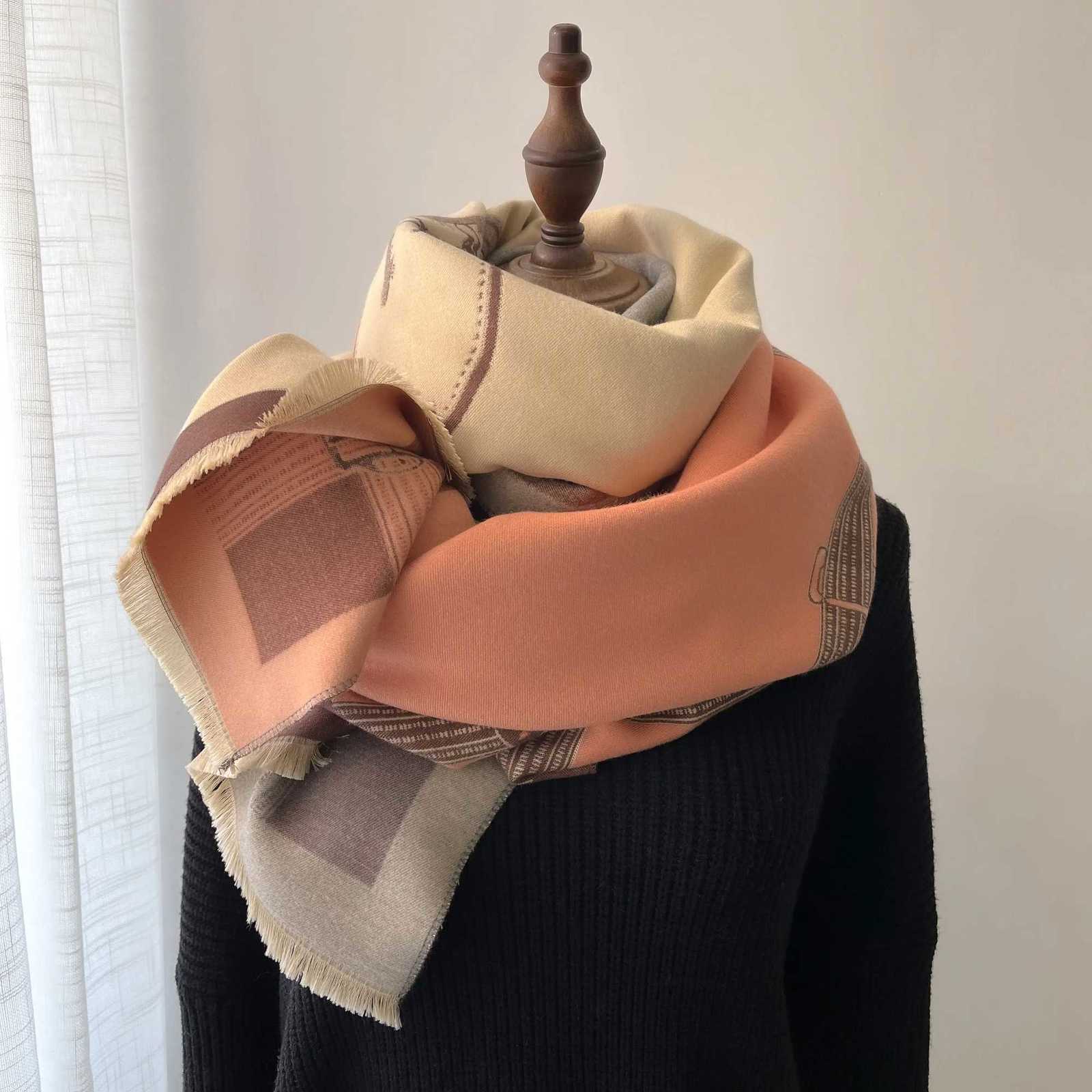 Winter Cashmere Scarf Wen Luxury Print Fem Shawl Wrap Scarves Lady Thick Warm Blanket Gift Echarpe Pashmina X260328