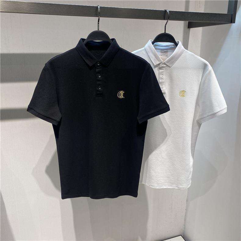 Men's Summer New Fashion Business Casual Polo Shirt Trendy Embroidered Turn-Down Collar Short-Sleeve T-Shirt Top
