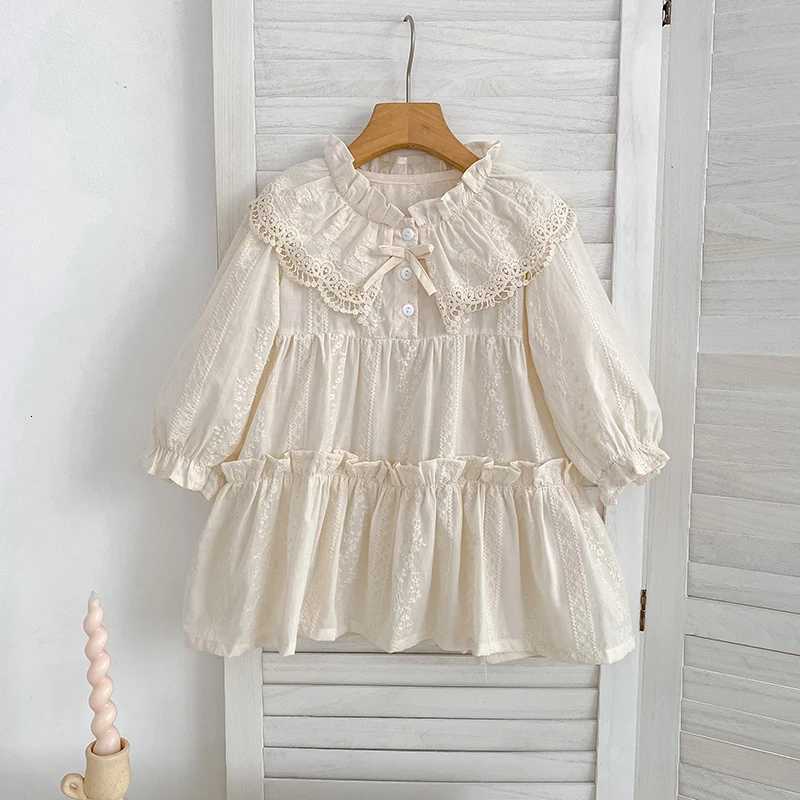 New Baby Girls Dress Girls Sweet Girl Dress Ruffle Trim Party Princess Dress Lace Collar Going Out Casual Dresses Little ClothesT260330