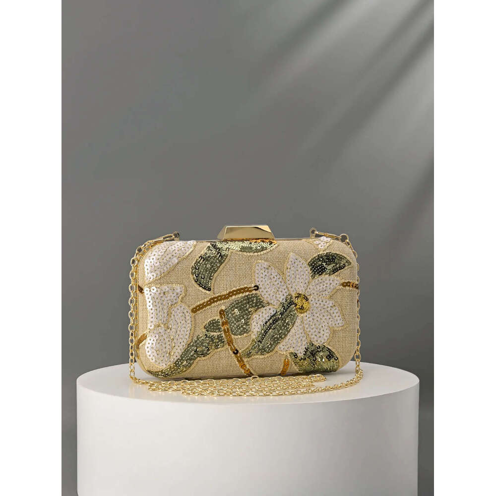 Chinese Embroidery Embroidery Dinner Handmade Decal Sequins Clutch Evening Bag Random Pattern Clutch Bags