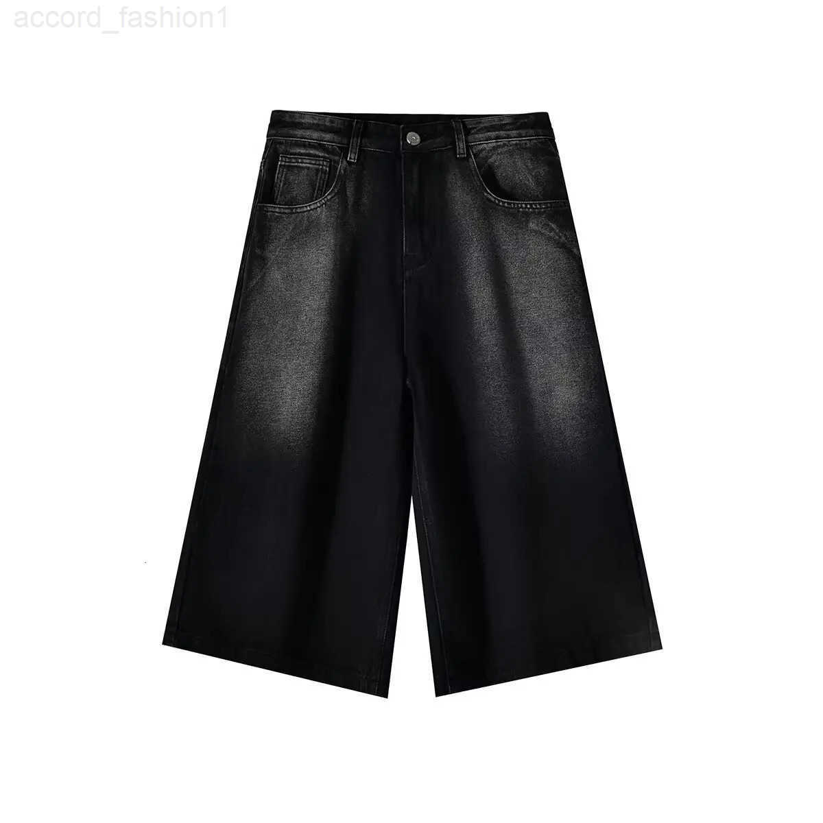 Wide-leg Seven-point Denim Shorts Mens 2025 Summer New High-end Fashion Brand Straight Casual Pants Man Jeans Y2k Clothes Baggy H260330