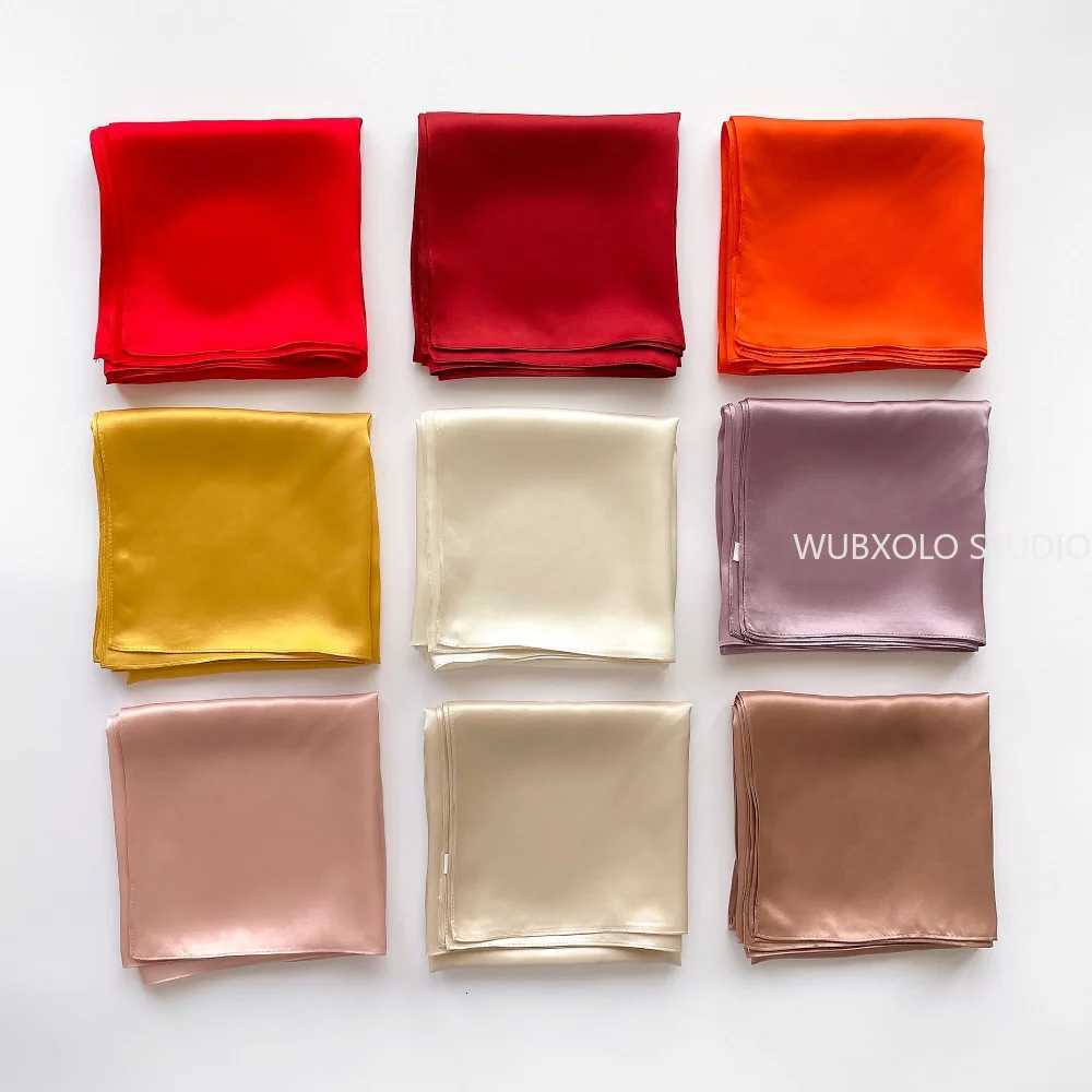 Silk Satin Handkerchief Plain Neck Scarf For Women Small Shawls Wraps Bandana Head Scarfs 70x70CM Square Headband Hijab Scarves Z260330