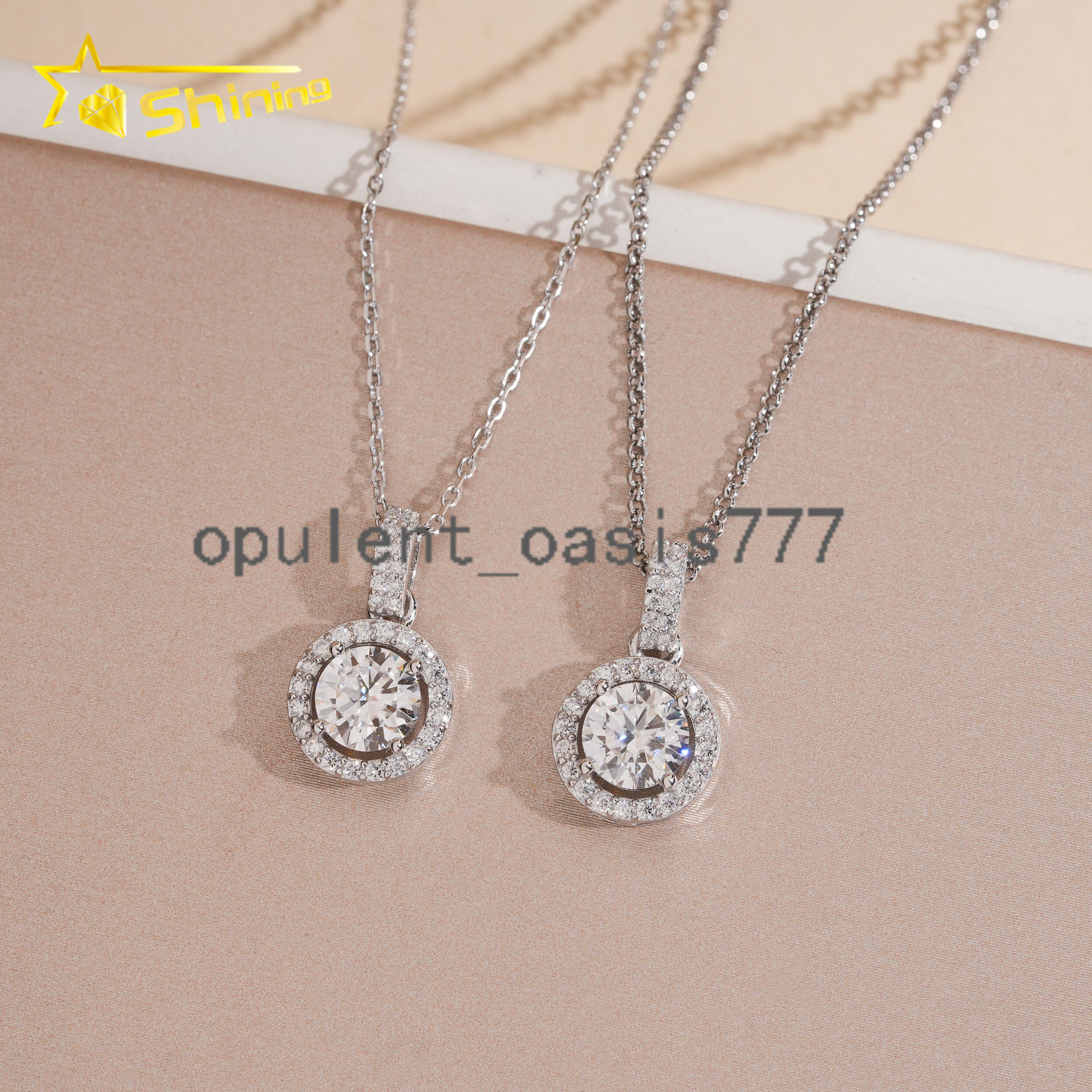 USA Warehouse Large Stock GRA Certificate 925 Sterling Silver 1CT Brilliant Cut VVS Moissanite Diamond Women Necklace