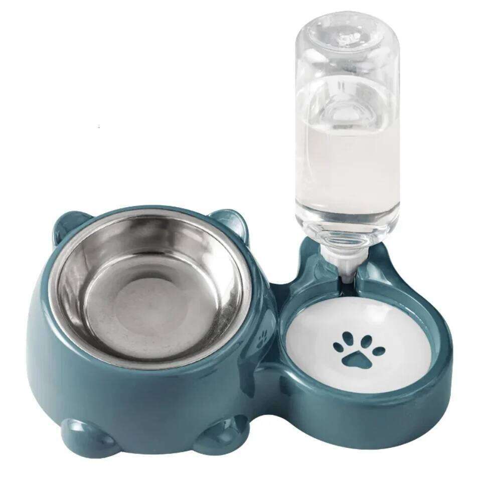 2-in-1 Dog Food Rice Pot Supplies Cat Bowl Pet Drinking Water Feeding Integration 26W0330