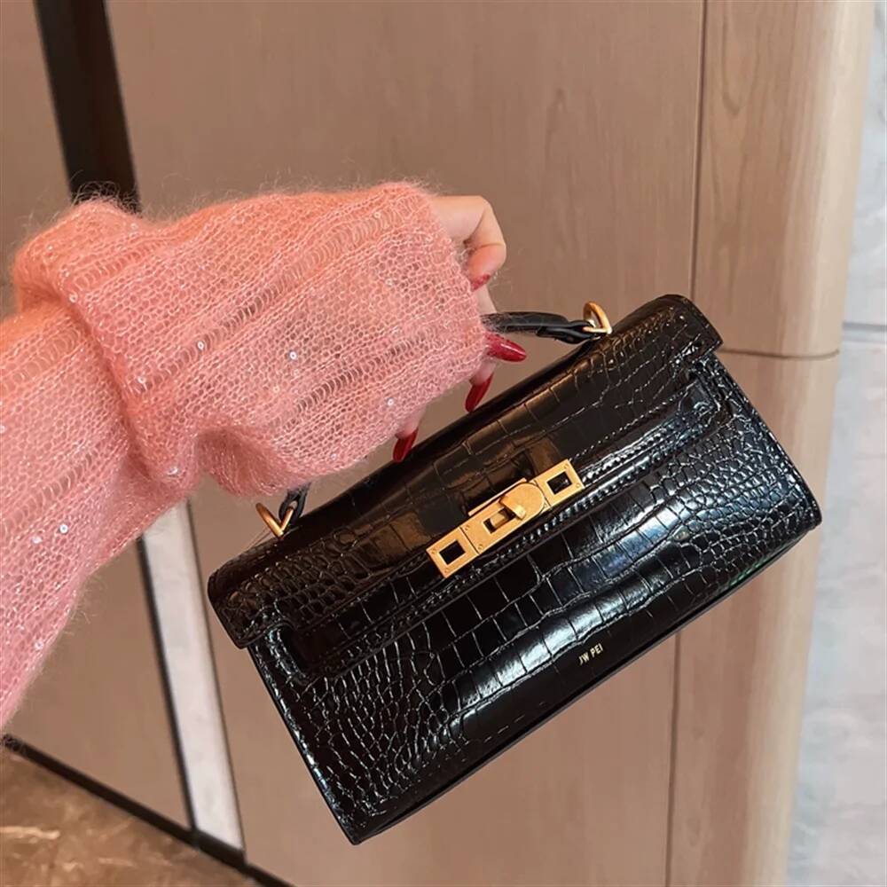 JW PEI Designer Tote for Women, Structured Crocodile Print Leather with Top Handle, Convertible Shoulder & Crossbody Bag - view 6
