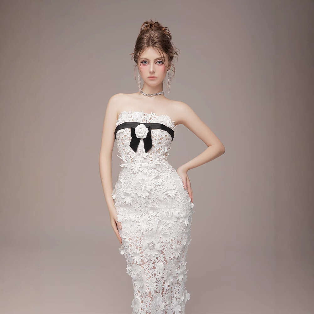 Women's Clothing 2026 Summer New Camellia Fresh Strapless Slim-Fit Dress 2059 Qipao Hanfu Silk