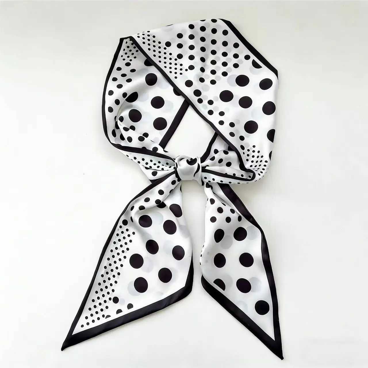 2026 New Dotted Silk Scarf band Wraps Fem Neckerchief French Korean Style Scarves Printed Scarf Small Long Scarf 15145cm X260328