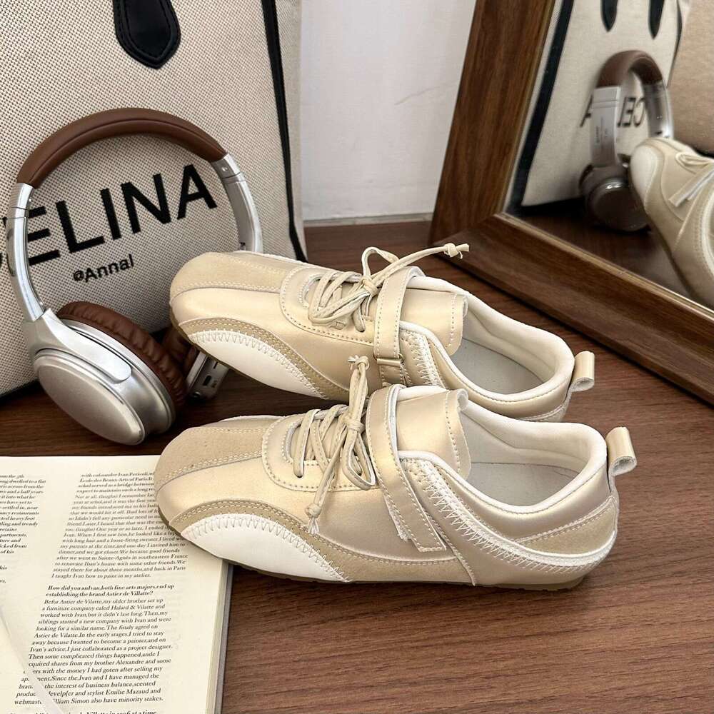 Trainee-style German training shoes 5cm internal height increase satin Velcro casual ballet women racing Forrest Gump shoes Sneakers Casual Sports Des