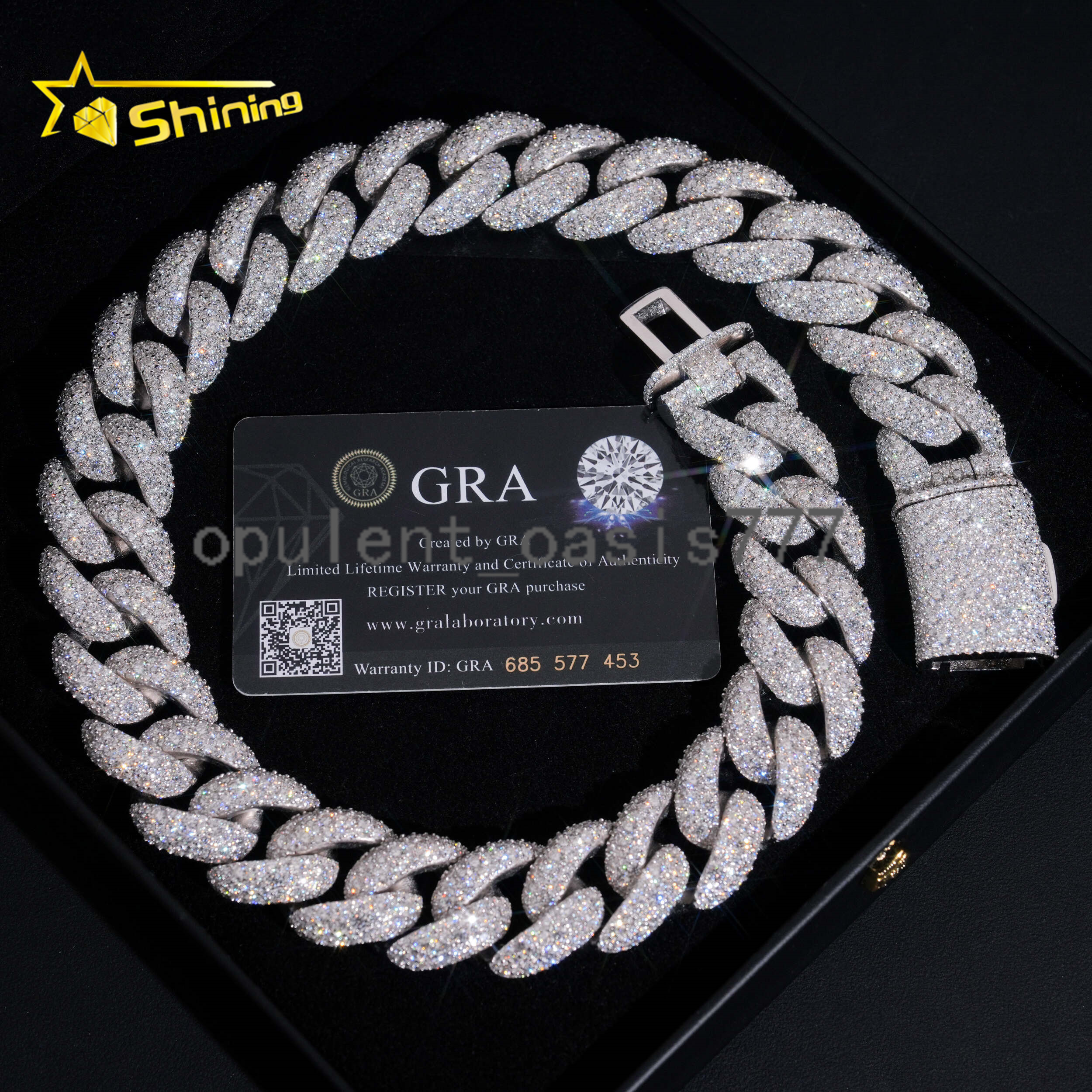 Luxury Big Size 23mm Width Iced Out Cuban Link Moissanite Hip Hop Jewelry Custom Men 925 Silver Moissanite Cuban Link Chain