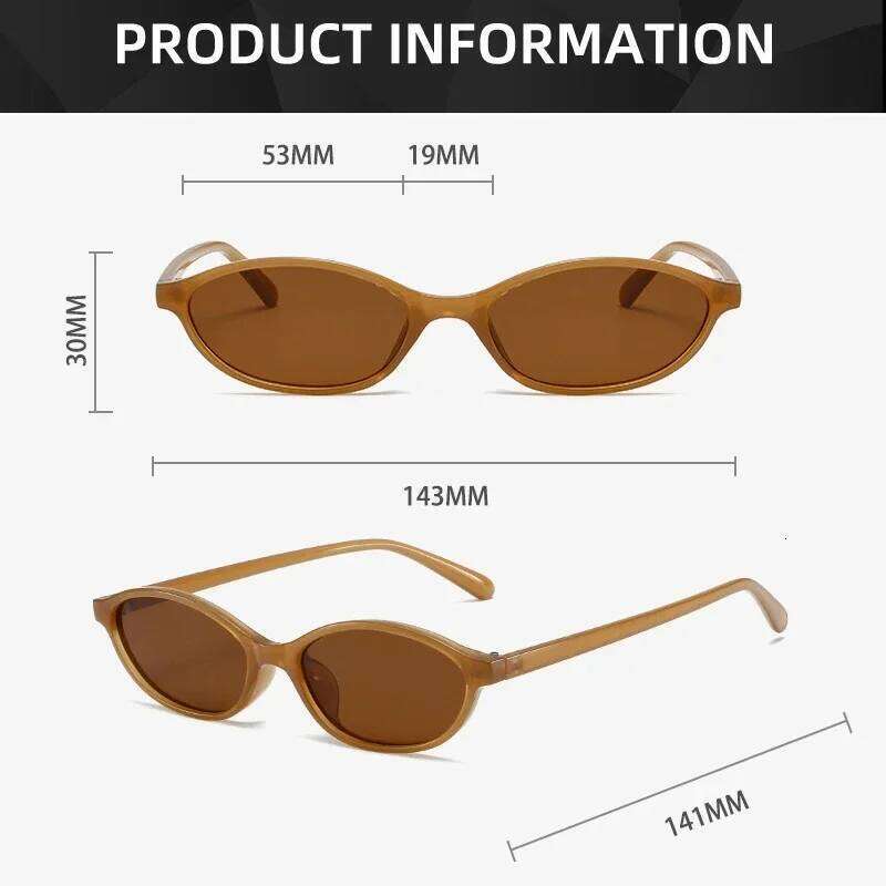 Sunglasses Fashion Oval Simple Literary Women Retro Small Frame Cat Eye Commuting Design Travel Sunglasses UV Visionice