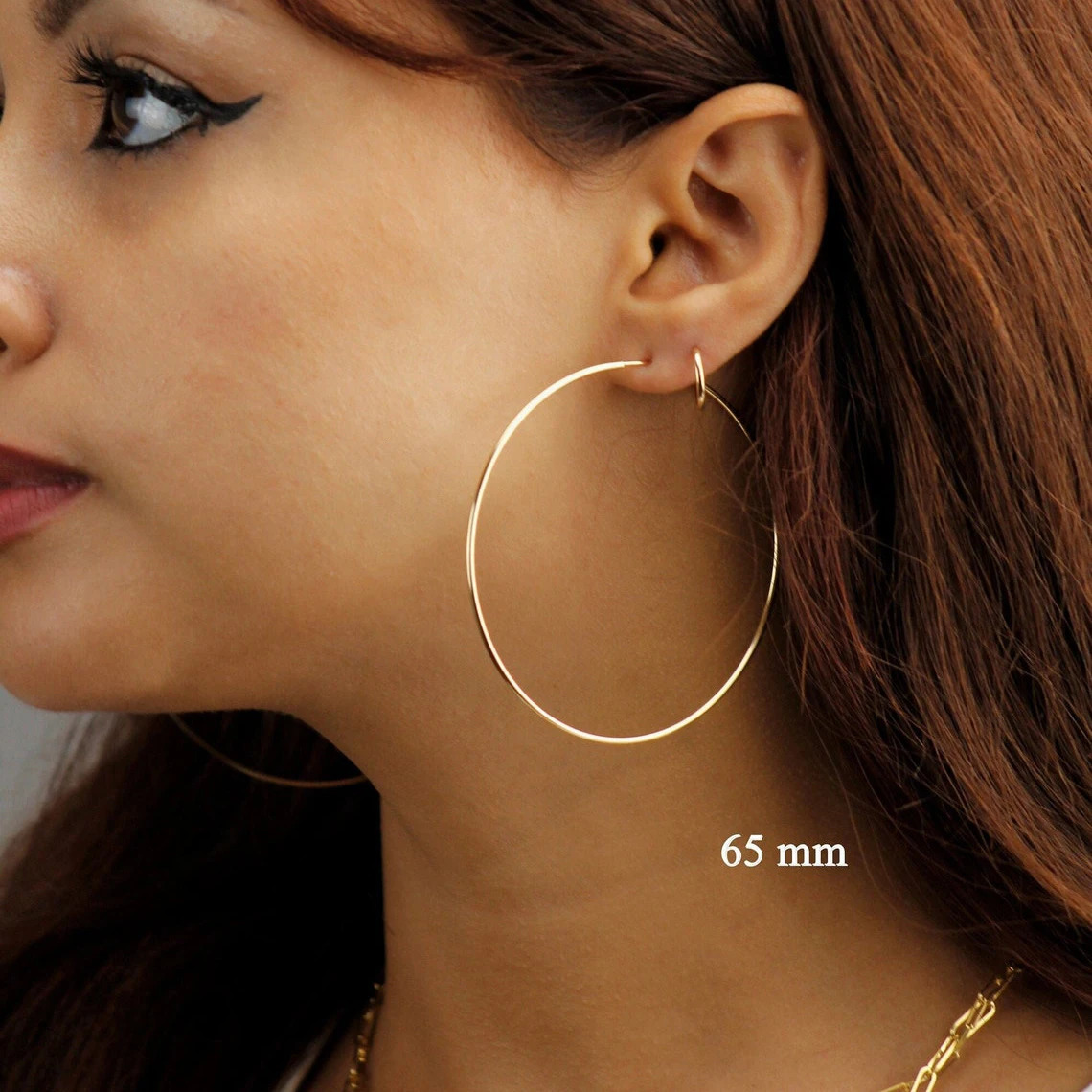 14K Gold Filled Endless Hoop Earrings 10 Size Gold Jewelry Gold Hoop Earrings Brincos Pendientes Oorbellen Boho Women Earrings 260323
