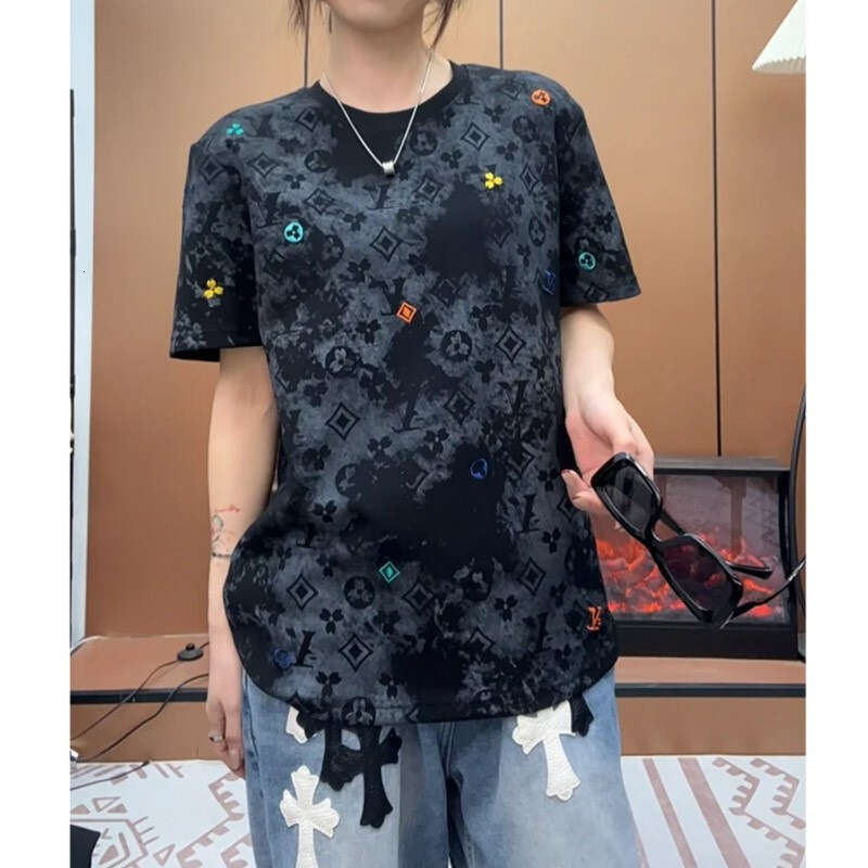luxury Summer Pure Cotton Short Sleeve Fashionable Light Luxury Versatile Slim-Fit Men's Round Neck T-Shirt, Popular Korean Style Top