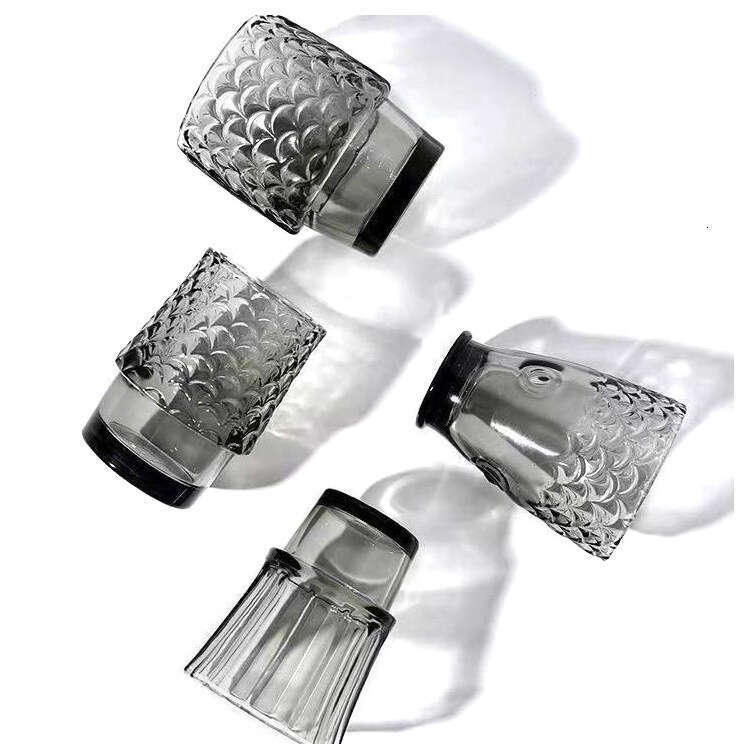 Creative Koi Fish Stacking Fish-Shaped After Year Surplus Four-Piece Set Glass Wine Cabinet Decoration Household Water Cup