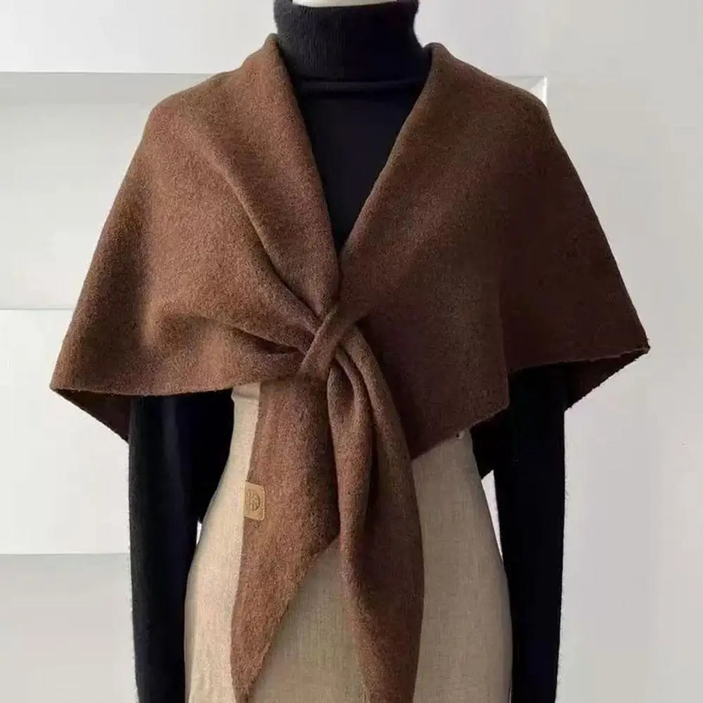 fashion Korean Triangle scarf shawl Womens Neck Wrap Wool Blended Female Thickened Warm Shoulder Shawl Winter Gift 260325