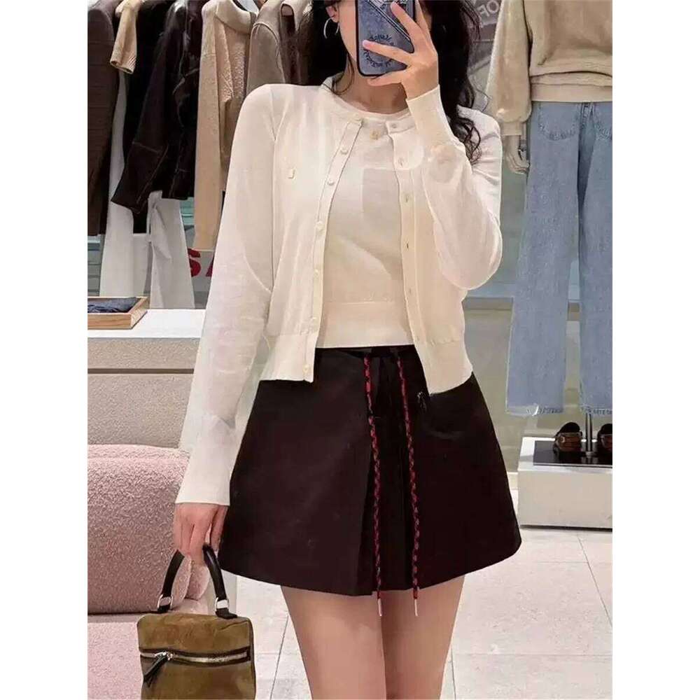 Fashion Women's Slim Knitted Cardigan Single Breasted Top Knitwear Or Sleeveless Simple Sweater Vest Tops For Female Mdng260330