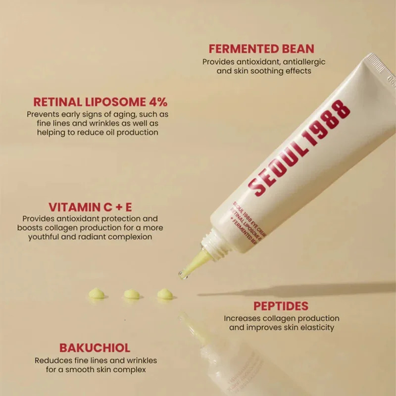 Seoul 1988 Retinol Eye Cream 4 Anti Aging Eye Treatment Dark Circles s Puffiness Firming Lifting Eye Cream For Women 260327