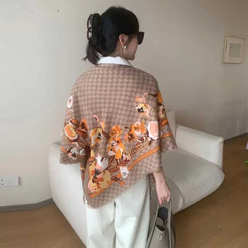 Of The Season New Fashion Cotton Linen Hand Feel Scarf 130130cm Cfortable Versatile Print Travel Sunscreen Beach Shawl Stylis X260328