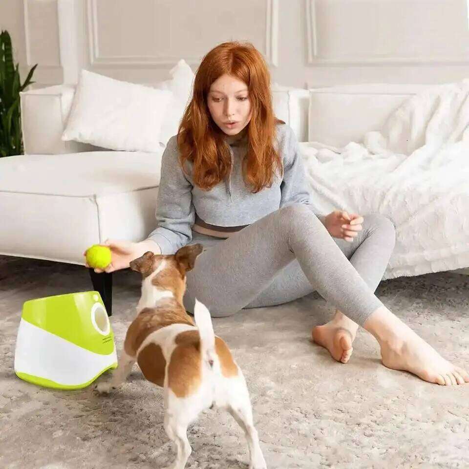 Dog Tennis Ball Launcher Dogs Chase Toys Automatic Machine Fun Interactive Catapult Throw Rechargable
