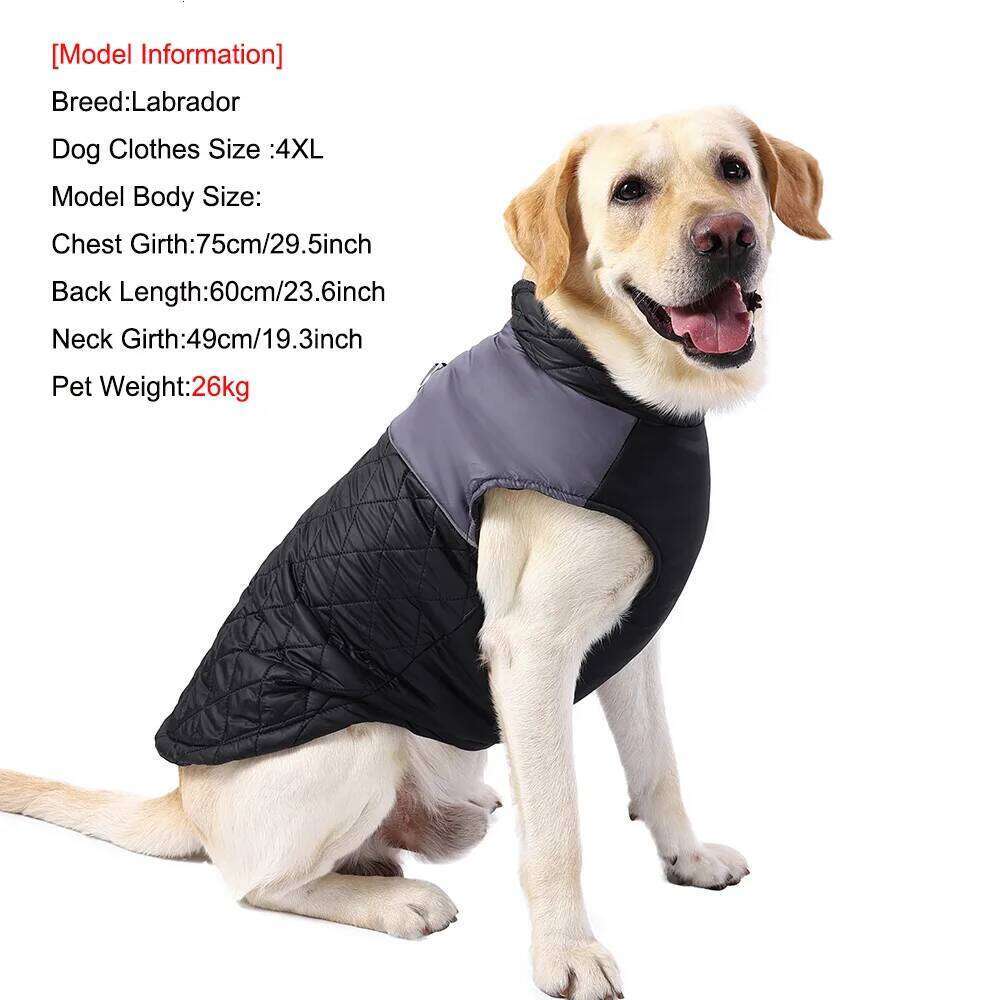 Windproof Pet Dog Clothes For Small Big Dogs Cats Winter Warm Vest Jacket Reflective Puppy Coat Bulldog Labrador Outfits