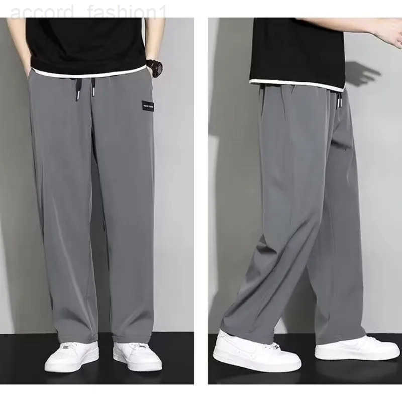 2024 Straight Wide Leg Jogger Pants For Mens Summer Thin And Quick Drying Loose And Hanging Sports And Casual Mens Fashion H260330