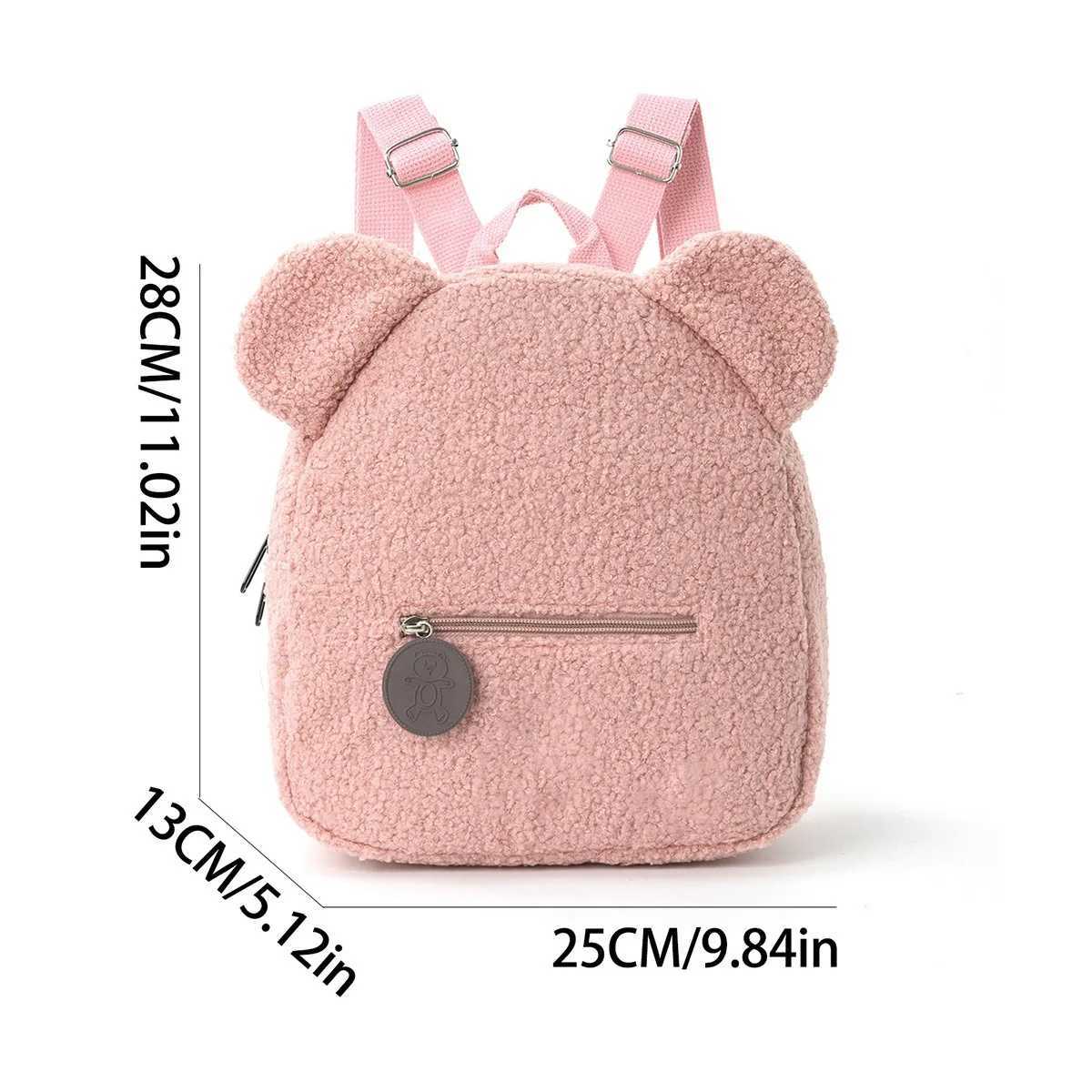 Foreign trade plush backpack 2025 new popular fashion casual ears bear backpack cartoon childrens backpack S260330