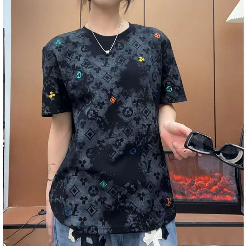 luxury Summer Pure Cotton Short Sleeve Fashionable Light Luxury Versatile Slim-Fit Men's Round Neck T-Shirt, Popular Korean Style Top