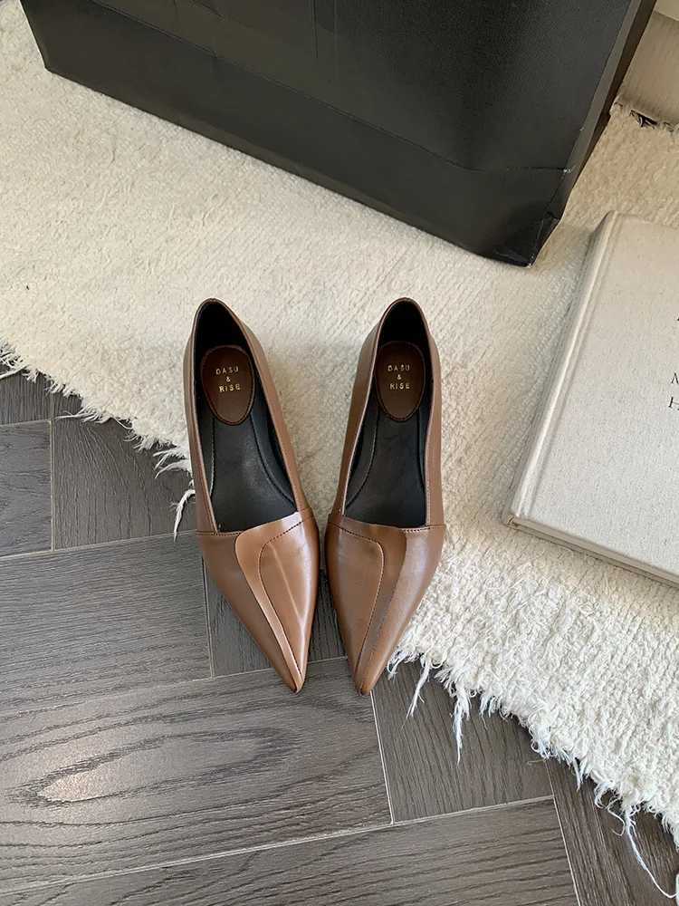 Summer Shoes Ladies Pointed Toe Low Heels Female Footwear 2025 New Bailamos Woman Flat Comfortable Dress Spring Med Thin Shallow Z260330