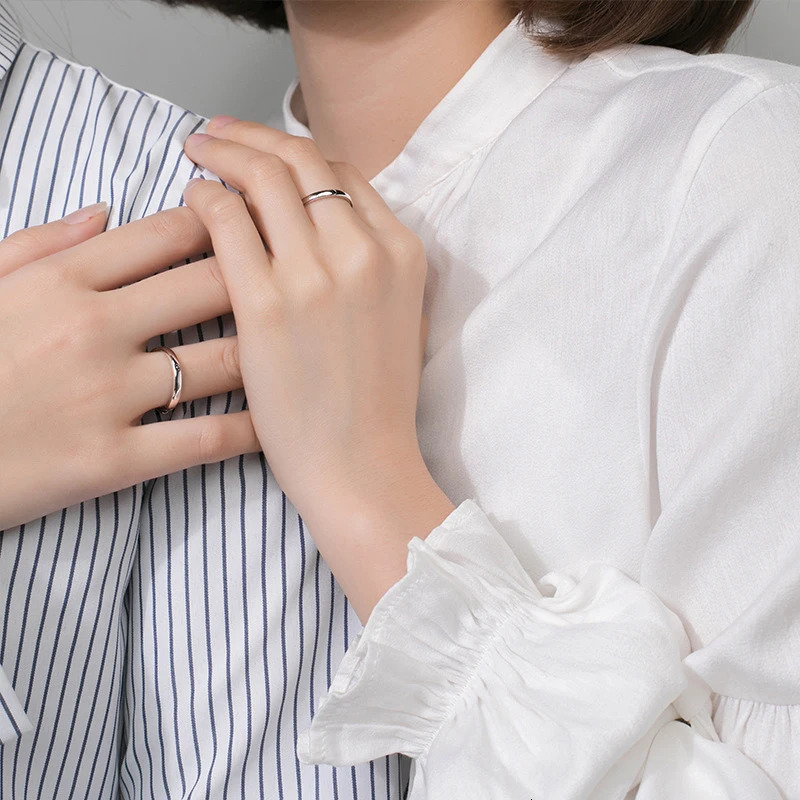 Modian Genuine 925 Sterling Silver Classic Romantic Adjustable Sun Moon Couple Lover Finger Ring For Women Wedding Jewelry 260324