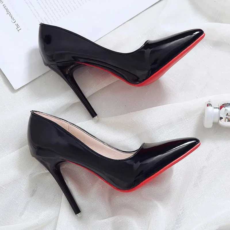New Sexy Black High Heels for Ladies Women 7-9cm Stiletto Pointed Toe Shoes Women Nightclub Prom Party Shoes 42 Z260330