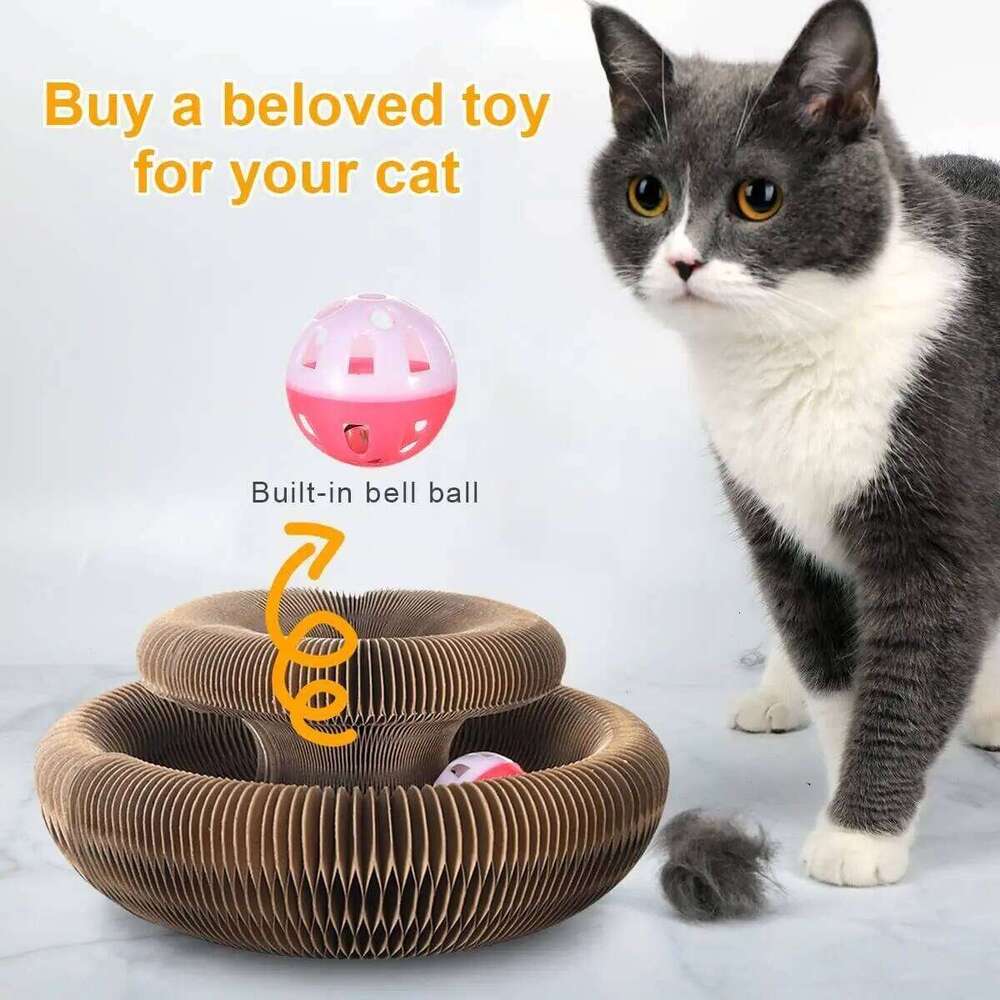 Magic Organ Scratcher Toy Scratch Board Round Corrugated Scratching Post Toys for Cats Grinding Claw Cat Accessories