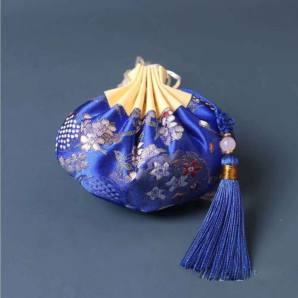 Chinese Embroidery Chinese Style Empty Sachet Purse Drawstring Women Tassel Storage Bag Multi Color Embroidery Cloth Jewelry Pouch