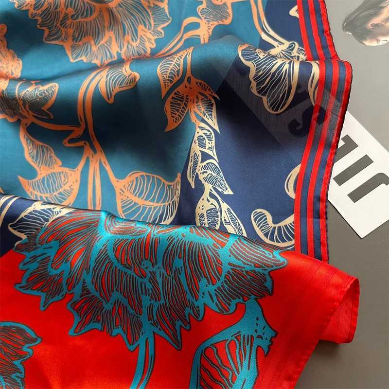 Luxury Design Print Silk Square Scarf Wen Soft Satin Horse Hairband Neckerchief Off Hijab band Foard Bag Ribbons Gift X260328