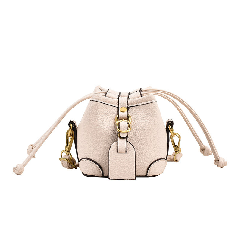 Free Shipping High Value Mini Bucket Bag for Women Pebbled Leather Drawstring Crossbody Purse