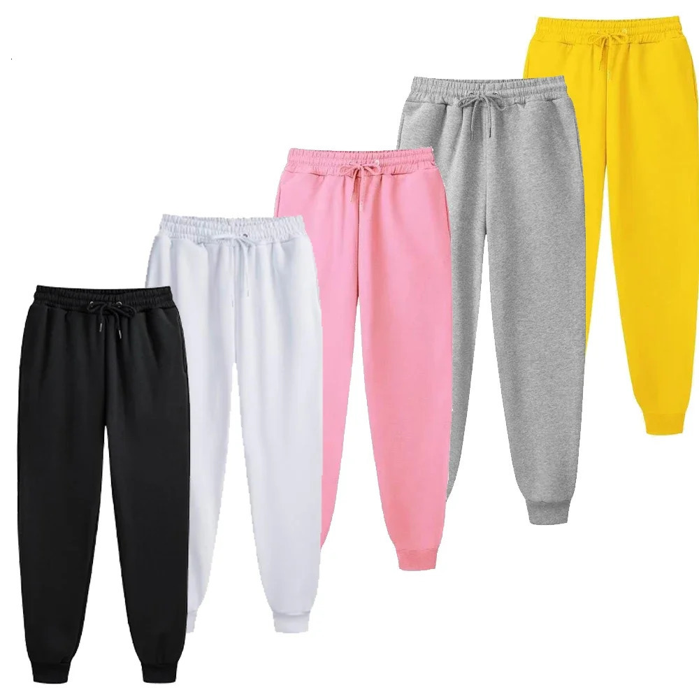 Mens Casual Sweatpants Fleece Sports Pants Unisex Fashion Solid Loose Trousers Streetwear Autumn Winter Jogging Fitness Pants 260330