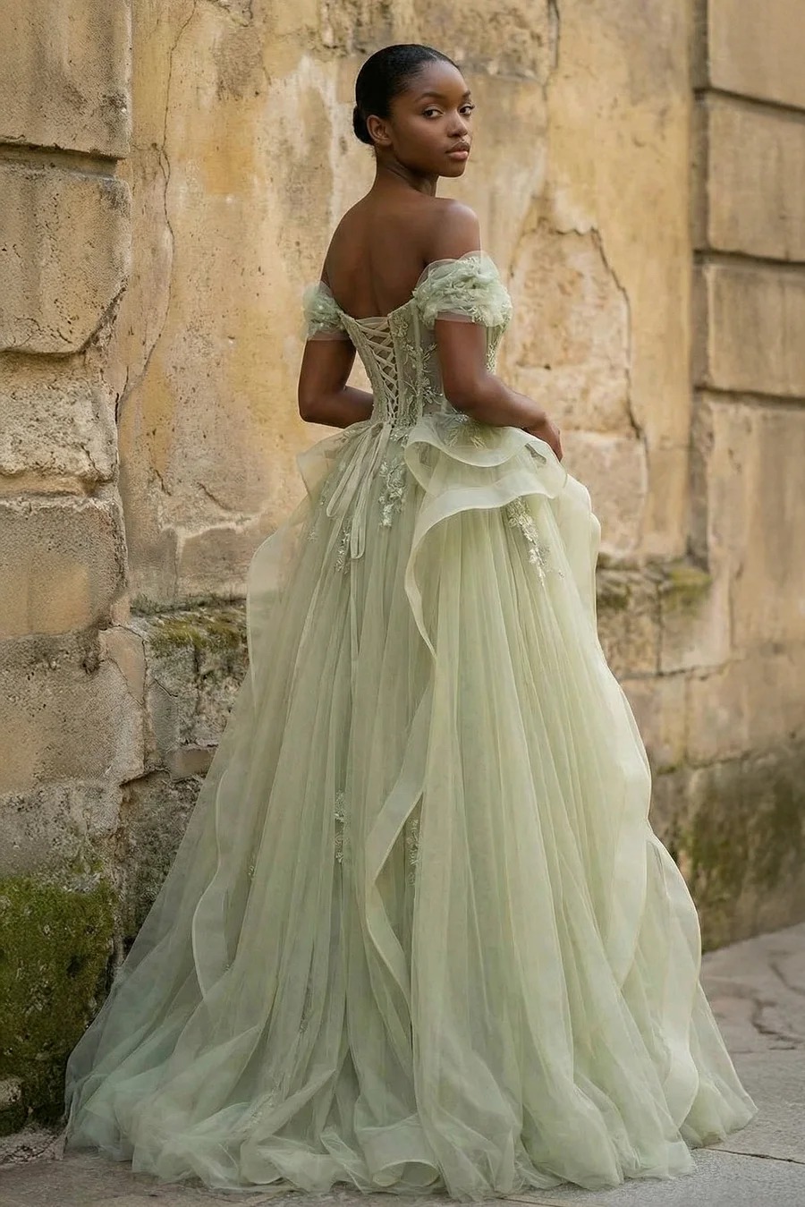 Elegant Evening Dresses Appliques Beads Sexy Sweetheart Lace Appliques Lace-Up Back Prom Dress Tulle Vestido De Noite Customized