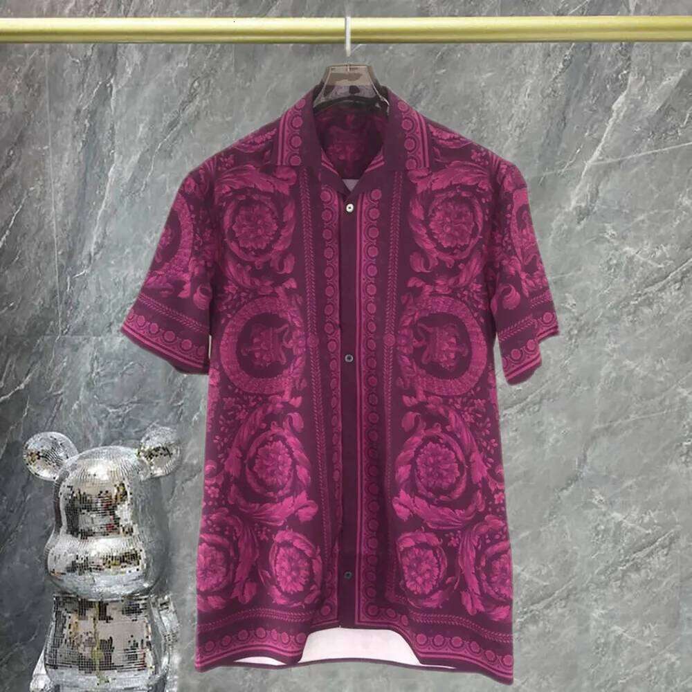 Casual Track Harajuku Paisley Print Shorts Shirt Set Men Hip Hop Beach Holiday Short Sleeve Suit