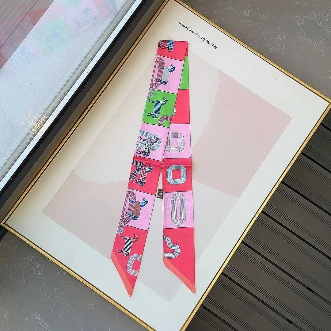Mare Horse Printed Scarf Wens Twill Silk Four Seasons Decorative Ribbon Bags Strap Gift Wrapping Necktie Fashion Accessory X260328