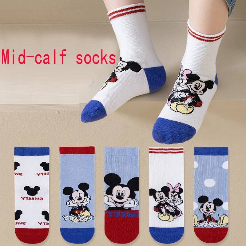 Designer 5 Pairs Sanrio Kuromi Kids Socks Hello Kitty Kawaii New Fall Winter Cartoon Girls Mid-Calf Socks Cotton Sock For Children Gifts