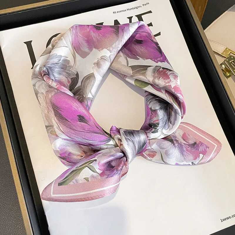 2024 100 Real Silk Square Scarf Women Horse Print Neckerchief Female Luxury Shawl Hijab Bandana Headband Z260330