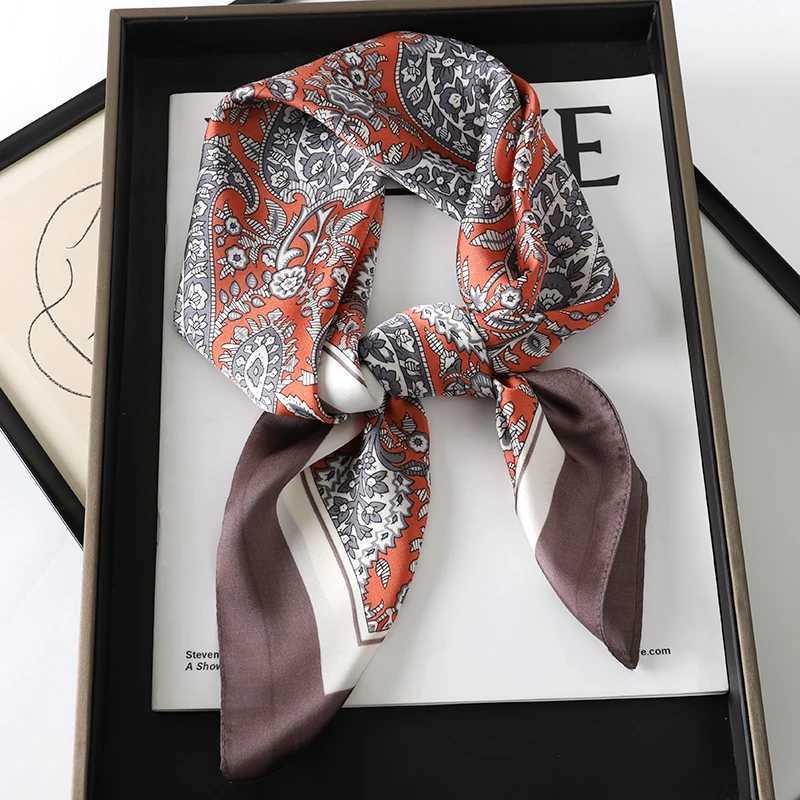 Luxury Square Silk Hair Scarf Women Neck Muffler Hijab Lady Shawls Handkerchief Print Female ScarvesHead Bandana Bufanda Z260330