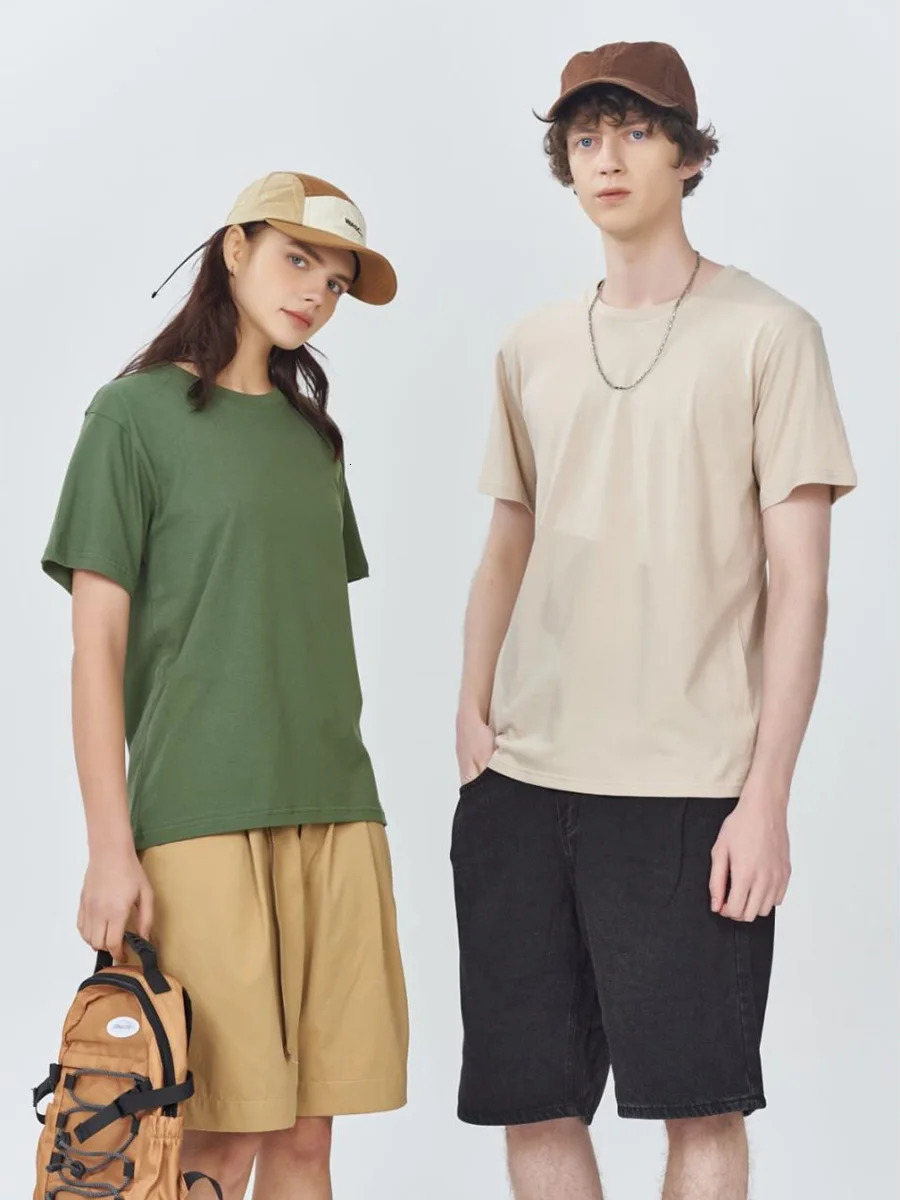 180grams Cotton Solid Tshirts Mens Short Sleeve Fashion Trend White Black Clothing Tees Woman Customized Products Summer 260327
