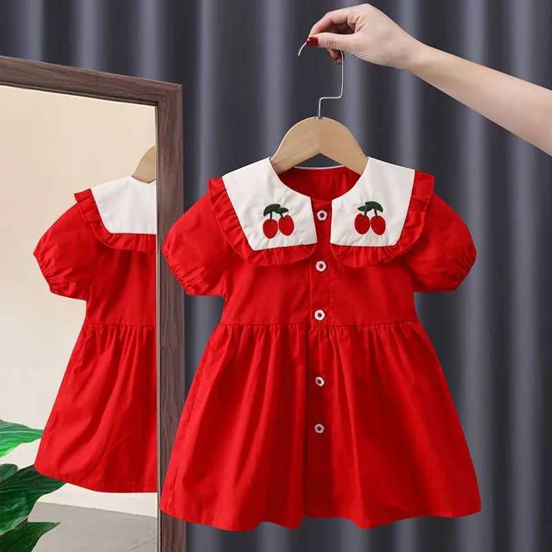 New Summer Children Dresses Ruffled Floral Print Splice Dresses for Girls Flower Print Toddler Girl Dresses 0-6Y Kids ClothesT260330