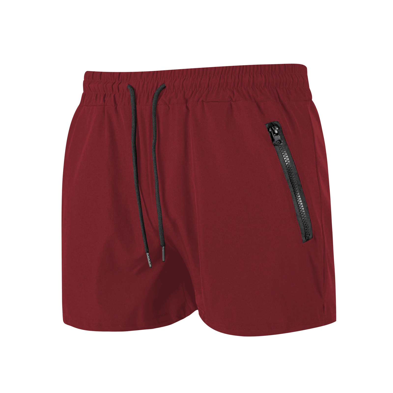 Mens Soild Color Swim Shorts Summer Casual Beach Board Shorts for Men Quick Dry Running Fitness Gym Shorts Zipper Pocket 260327