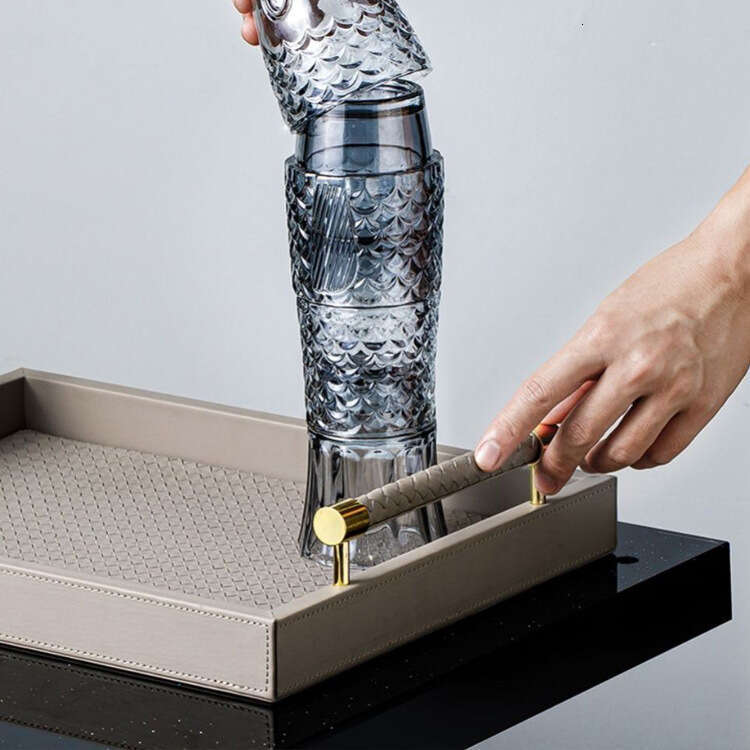 Creative Koi Fish Stacking Fish-Shaped After Year Surplus Four-Piece Set Glass Wine Cabinet Decoration Household Water Cup