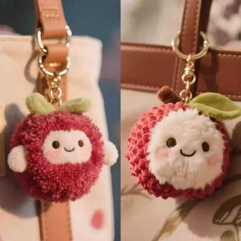 New Plush Lychee Key Chain Cute Fruit Plushies KeychainSoft Stuffed Plush Keyring Toys for Kids Backpack Purse Z260330