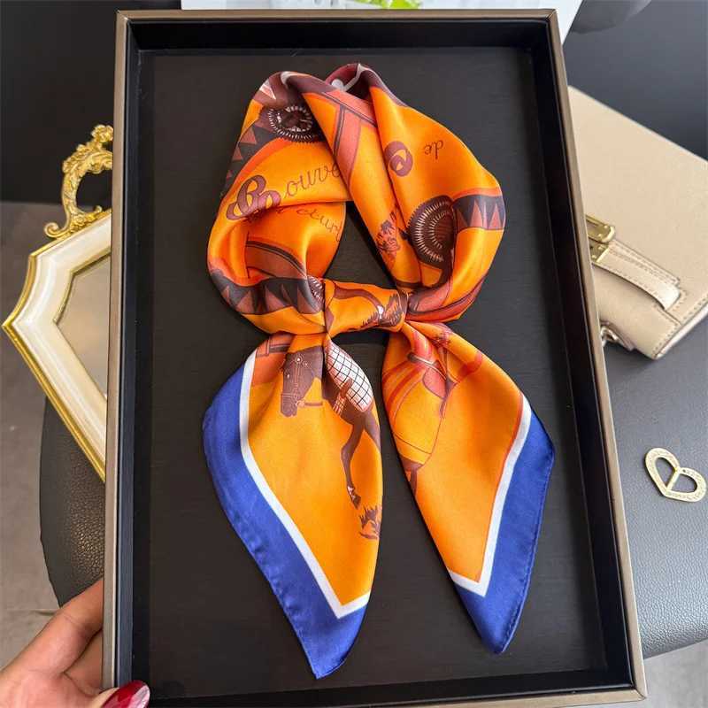 Horse Chain Silk Scarf For Wen Luxury Decorate Scarfs Neckerchief Fem Neck Tie Soft Hijab Foard Hairband For Travel X260328