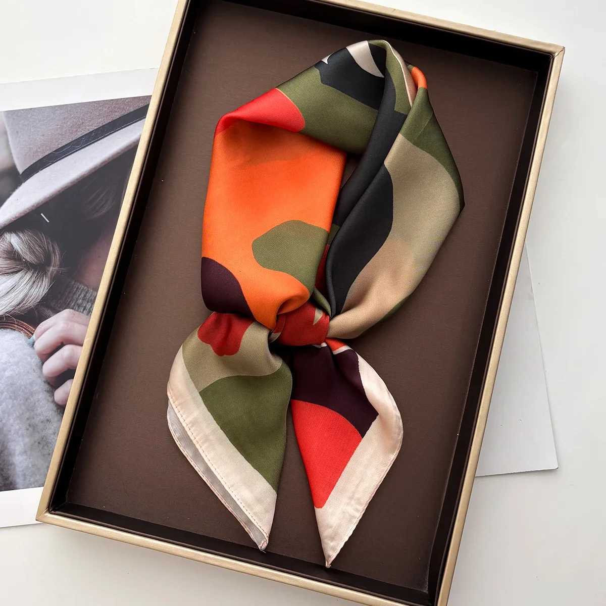 Square Scarf Silk Imitation Floral Print Neckerchief Bandana Lady Shawl Scarves Wrap Head Hair Band Ties 2026 Women Z260330