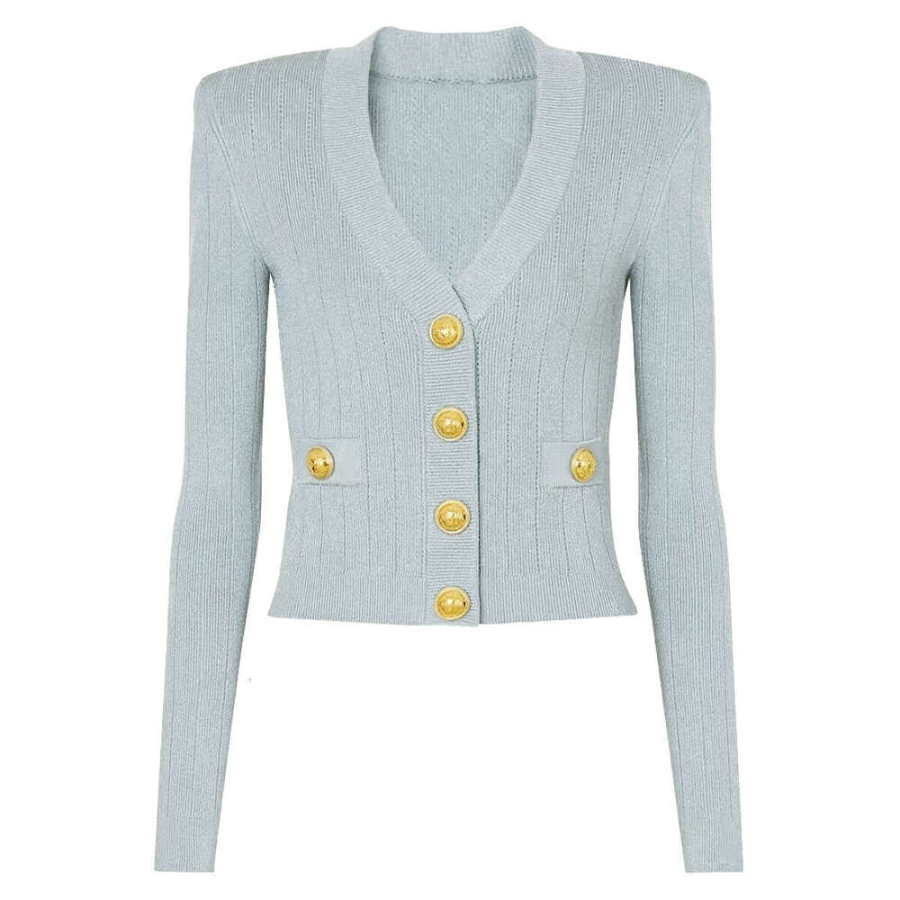 Spring and Autumn New Designer Women's Fashion Classic q26 High Quality Multi functional Top Knitted Sweater Cardigan